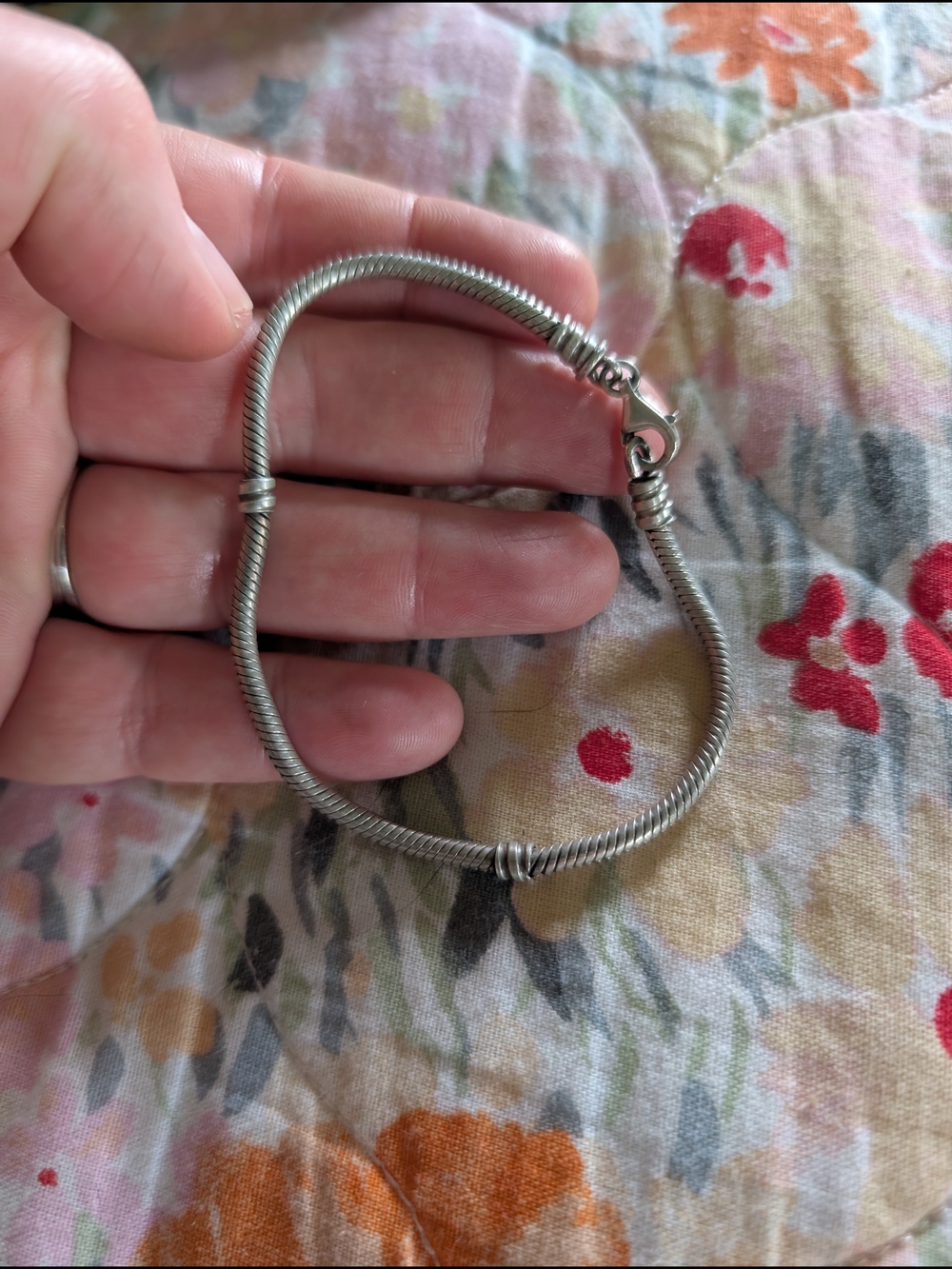 Sterling Silver Tone Twisted Rope Bracelet